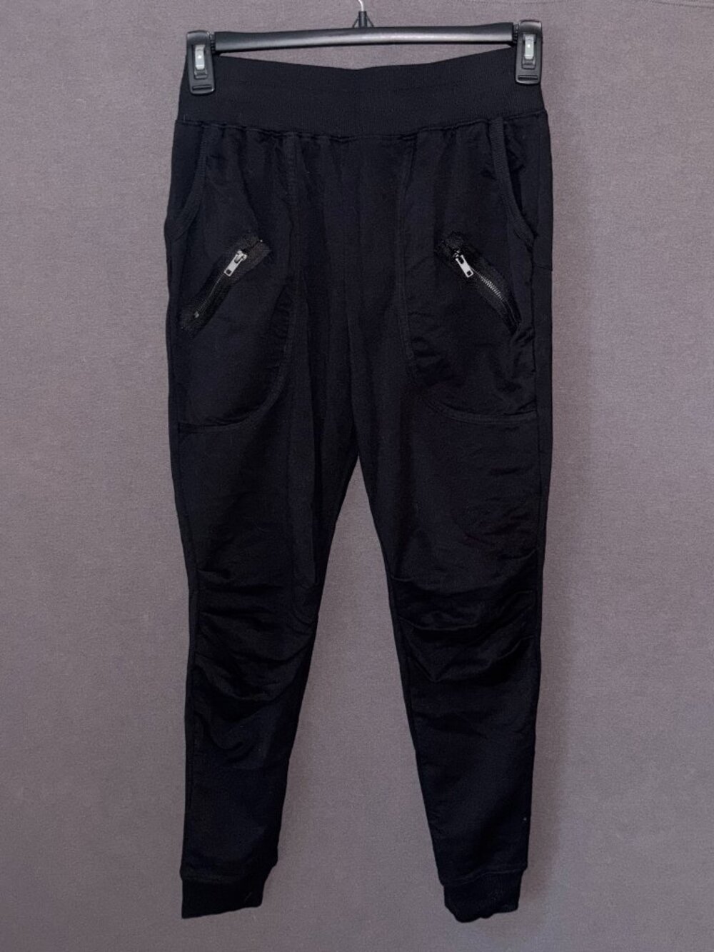 Balera Black Zipper-Detail Harem Pants Hip Hop Dance Costume MA